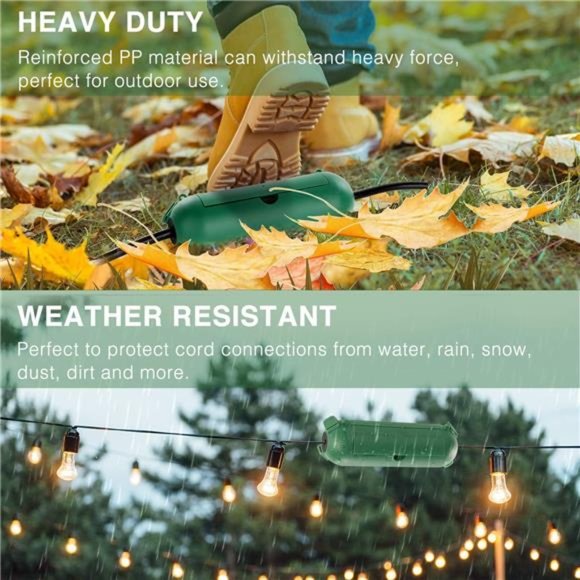 [6 Pack] Outdoor Extension Cord Safety Cover with Waterproof Seal, Green - Picture 5 of 6